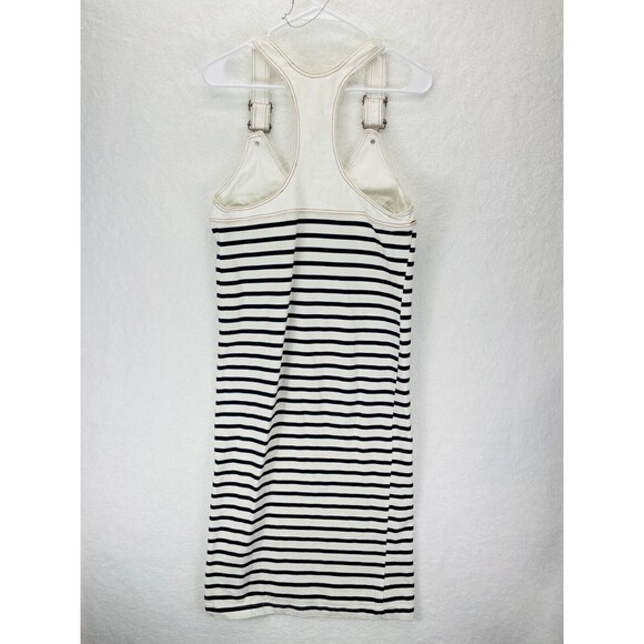 Zara Pinafore Stripe Midi Dress Womens Small Adjustable Wide Straps V-Neck - Picture 5 of 7